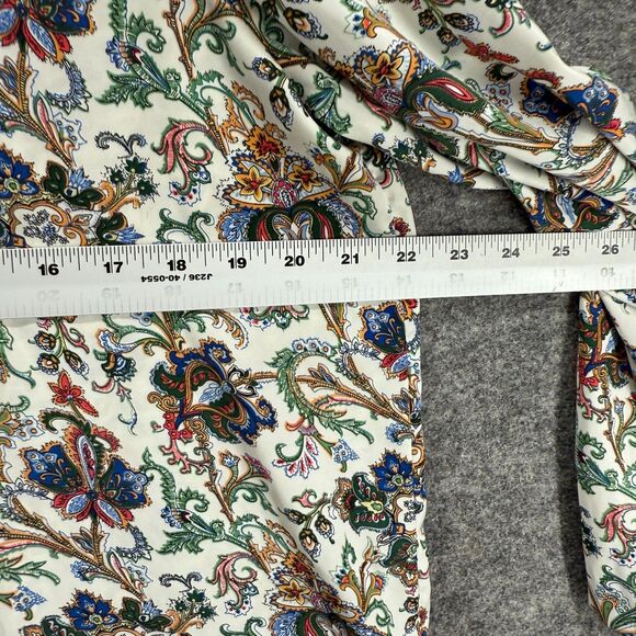 Miss Love Blouse Women S Small White Floral V-Neck Long Sleeve Pullover Casual - Picture 5 of 7